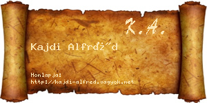 Kajdi Alfréd névjegykártya
